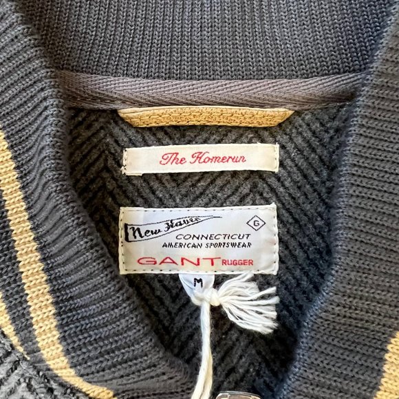 New Mens Gant Rugger Homerun Varsity Jacket in Celestial Blue & Sand - Picture 2 of 5